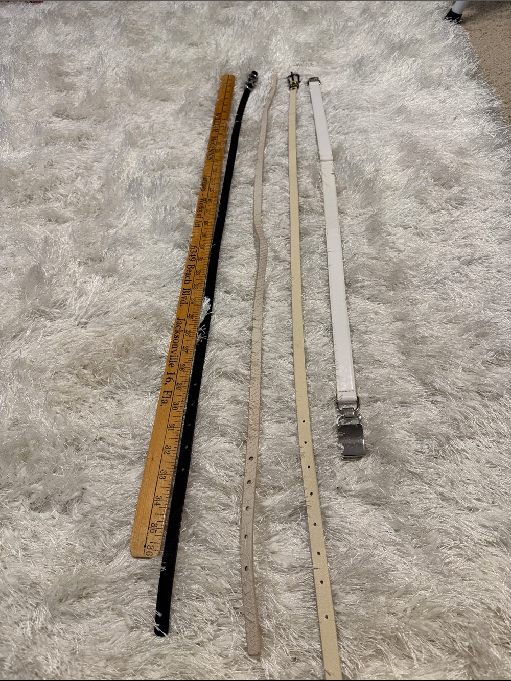 Calvin Klein Slim Belt Set in Black, White, Cream, and Tan